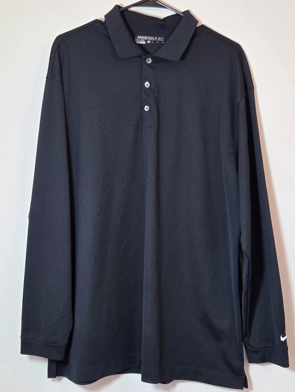 Nike Golf Dri-FIT Black Long Sleeve Polo Shirt Men's XL Performance